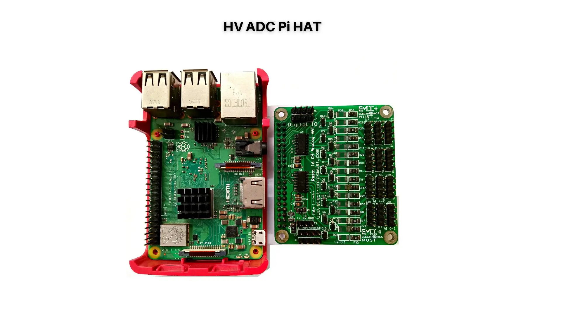 High Voltage ADC Raspberry Pi HAT