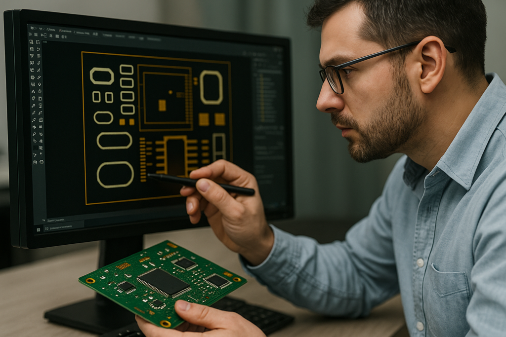 “Engineer creating precision IPC-compliant PCB footprints